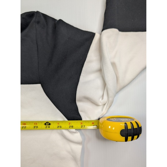 Adidas Mens Colorblock Pullover Hoodie Black White Logo Fleece XL FN6373 - Picture 8 of 10